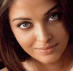 Woman with beautiful eyes smirking